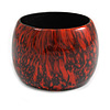Oversized Chunky Wide Wood Bangle (Orange & Black) - Medium Size