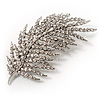 Statement Crystal Leaf Brooch