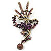Gigantic 'Brazilian Carnival Dancer' Crystal Brooch (Bronze & Purple)