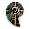 40mm L/Shell Shape Sea Shell Brooch/Beige/Black/Brown/Abalone Shades/ Handmade/ Slight Variation In Colour/Natural Irregularities