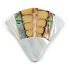 45mm L/Shell Shape Sea Shell Brooch/Beige/Silvery/Abalone Shades/ Handmade/ Slight Variation In Colour/Natural Irregularities