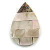 45mm L/Teardrop Shape Sea Shell Brooch/ Natural Shades/ Handmade/ Slight Variation In Colour/Natural Irregularities