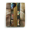 45mm L/Rectangular Shape Sea Shell Brooch/Brown/Natural/Abalone Shades/ Handmade/ Slight Variation In Colour/Natural Irregularities