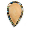 45mm L/Teardrop Shape Sea Shell Brooch/Cream/Abalone Shades/ Handmade/ Slight Variation In Colour/Natural Irregularities