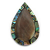 45mm L/Teardrop Shape Sea Shell Brooch/Grey/Abalone Shades/ Handmade/ Slight Variation In Colour/Natural Irregularities