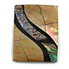 45mm L/Rectangular Shape Sea Shell Brooch/Black/Brown/Abalone Shades/ Handmade/ Slight Variation In Colour/Natural Irregularities
