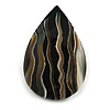 45mm L/Teardrop Shape Sea Shell Brooch/ Black/Brown Colours/Handmade/ Slight Variation In Colour/Natural Irregularities