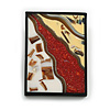 45mm L/Rectangular Shape Sea Shell Brooch/Yellow/Red/White Shades/ Handmade/ Slight Variation In Colour/Natural Irregularities