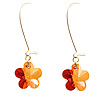 Amber Coloured Daisy Drop Earrings