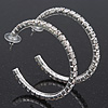 Classic Austrian Crystal Hoop Earrings In Rhodium Plating - 5.5cm D