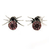 Small Lilac/ Black Crystal 'Spider' Stud Earrings In Silver Plating - 12mm Across