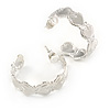 Small Lightweight Heart Hoop Earrings In Silver Tone - 20mm