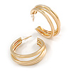 30mm Medium Triple Hoop in Polished Gold Tone