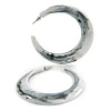 70mm Large White/ Black Acrylic with Marble Effect Hoop Earrings