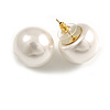 20mm Diameter/ White Pearl Style Acrylic Ball Stud Earrings