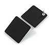 30mm Tall/ Black Acrylic Square Stud Earrings in Matt Finish