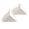 Matte White Pyramid Shaped Acrylic Stud Earrings - 30mm Wide - 30mm Wide