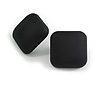 Square Three-dimensional Black Matte Acrylic Stud Earrings - 23mm Wide