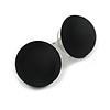 15mm Diameter Black Acrylic Button Shaped Stud Earrings