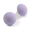 15mm Diameter Lavender Matte Acrylic Button Shaped Stud Earrings