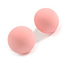 15mm Diameter Light Pink Acrylic Button Shaped Stud Earrings