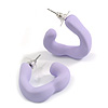 Medium Open Triangular Matte Lavender Acrylic Hoop Earrings - 30mm Tall