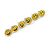 Happy Smiley Face - Set of 3 Stud Earrings - 8mm Diameter