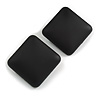 Black Square Matte Acrylic Stud Earrings - 27mm Tall