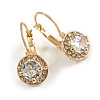 Golden Halo Drop Earrings with Leverback Closure - 25mm Total Drop