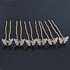Bridal/ Wedding/ Prom/ Party Set Of 6 Gold Plated Crystal 'Butterfly' Hair Pins