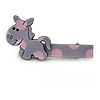 Children's/ Teen's / Kid's Lavender/ Pink Donkey Acrylic Hair Beak Clip/ Concord Clip/ Clamp Clip In Silver Tone - 50mm L