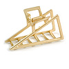 Matte Gold Tone Geometric Triangular Hair Claw/ Clamp - 75mm Across