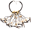 Romantic Multi Cord Wood Nugget & Chips & Beads Fashion Necklace
