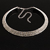 Austrian Crystal Choker Necklace (Silver&Clear)