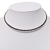 Thin Austrian Crystal Choker Necklace (Jet Black)