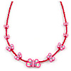 Children's Deep Pink Butterfly Necklace - 36cm Length/ 4cm Extension