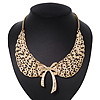 'Angel Wings' Peter Pan Collar Necklace In Gold Plating - 38cm Length/ 6cm Extension