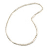 8mm Light Cream Glass Bead Necklace - 76cm L