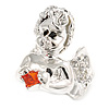 Rhodium Plated Crystal 'Cupid' Ring