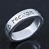 Silver Plated 'Everything happens for a reason' Engraved Ring - Size 8