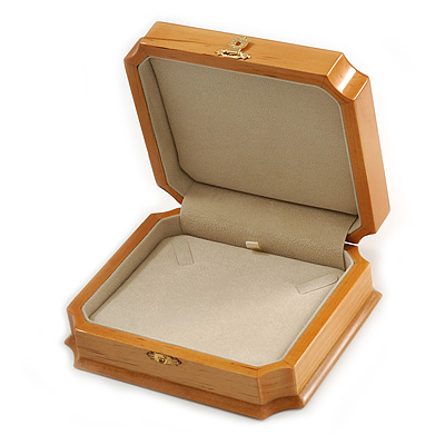 Victorian Style Luxury Wood Oak Gloss Jewellery Presentation Box (Earrings, Pendant, Bracelet, Brooch)