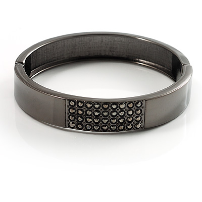 Black Tone Crystal Fashion Bangle