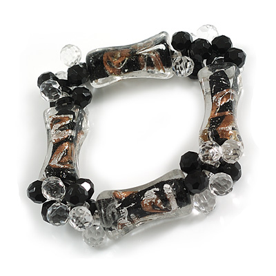 Black Candy Glass Bead Flex Bracelet