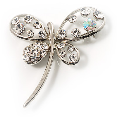 Stylish Crystal Butterfly Brooch