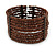 Brown Glass Bead Flex Cuff Bracelet - Medium