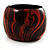 Oversized Chunky Wide Wood Bangle (Black & Orange) - Medium Size