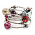 Silver-Tone Beaded Multistrand Flex Bracelet (Multicoloured)