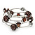 Silver-Tone Beaded Multistrand Flex Bracelet (Chocolate Brown)