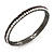 Purple/Clear Crystal Bangle Bracelet In Gun Metal Finish - up to 19cm length