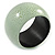 Wide Chunky Cracked Effect Wood Bracelet Bangle (White/ Light Green) - Medium - 20cm L